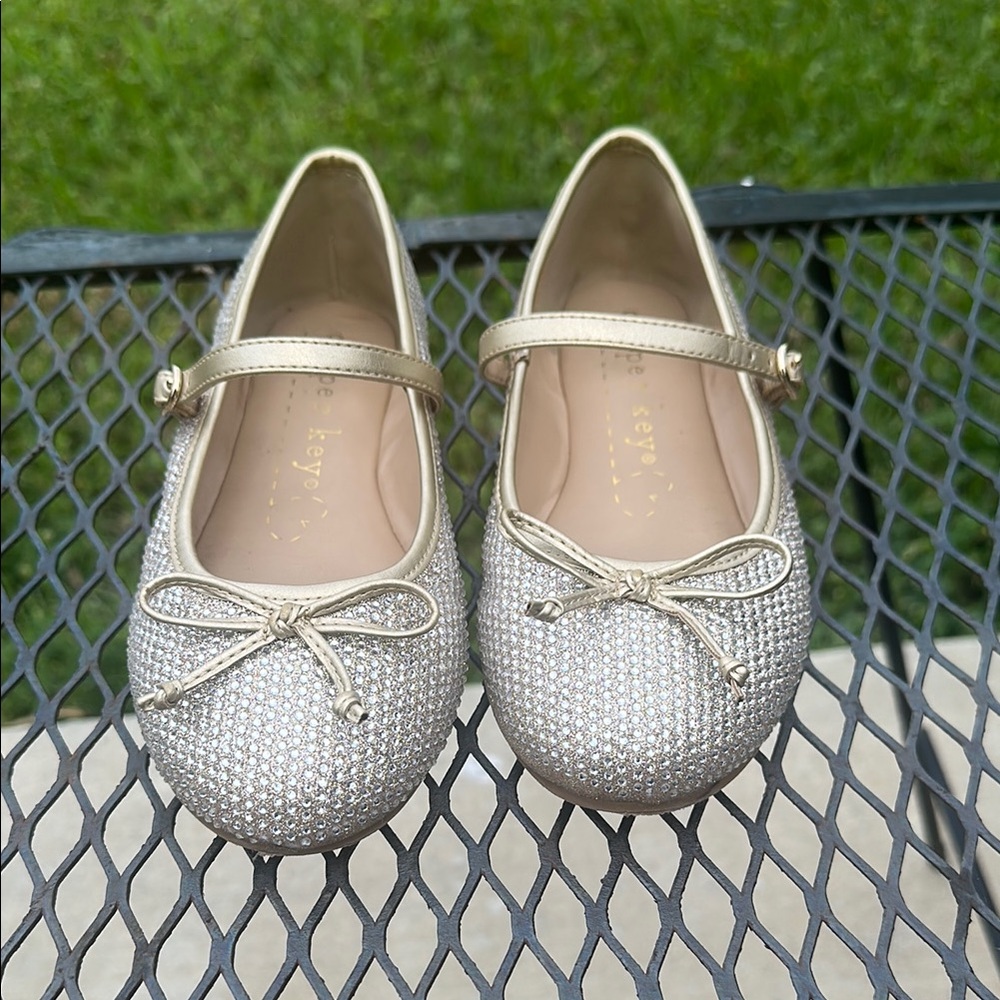 Gold Glitter Kids Ballet Flats
